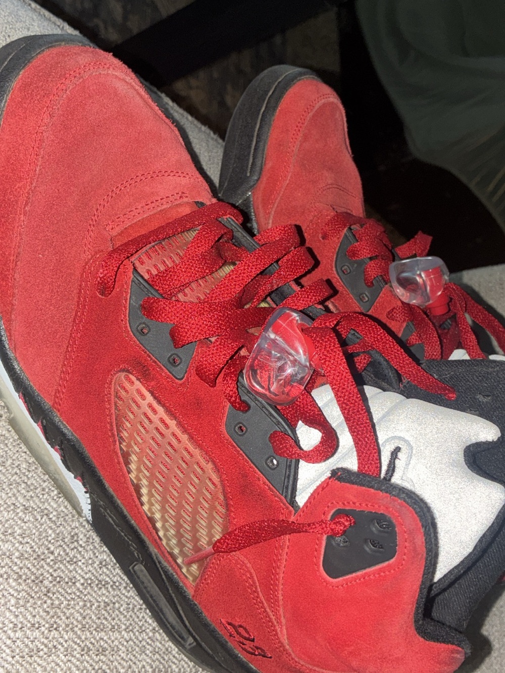 julia jordan Red Suede Athletic Sneakers